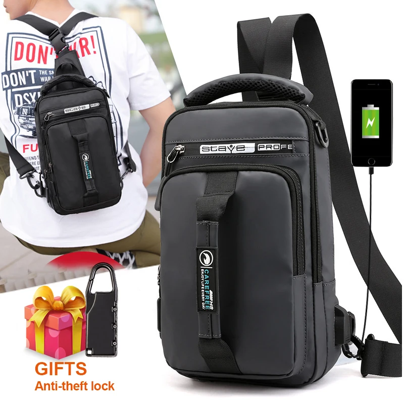 Противоугонная новая многофункциональная сумка через плечо для мужчин мужская