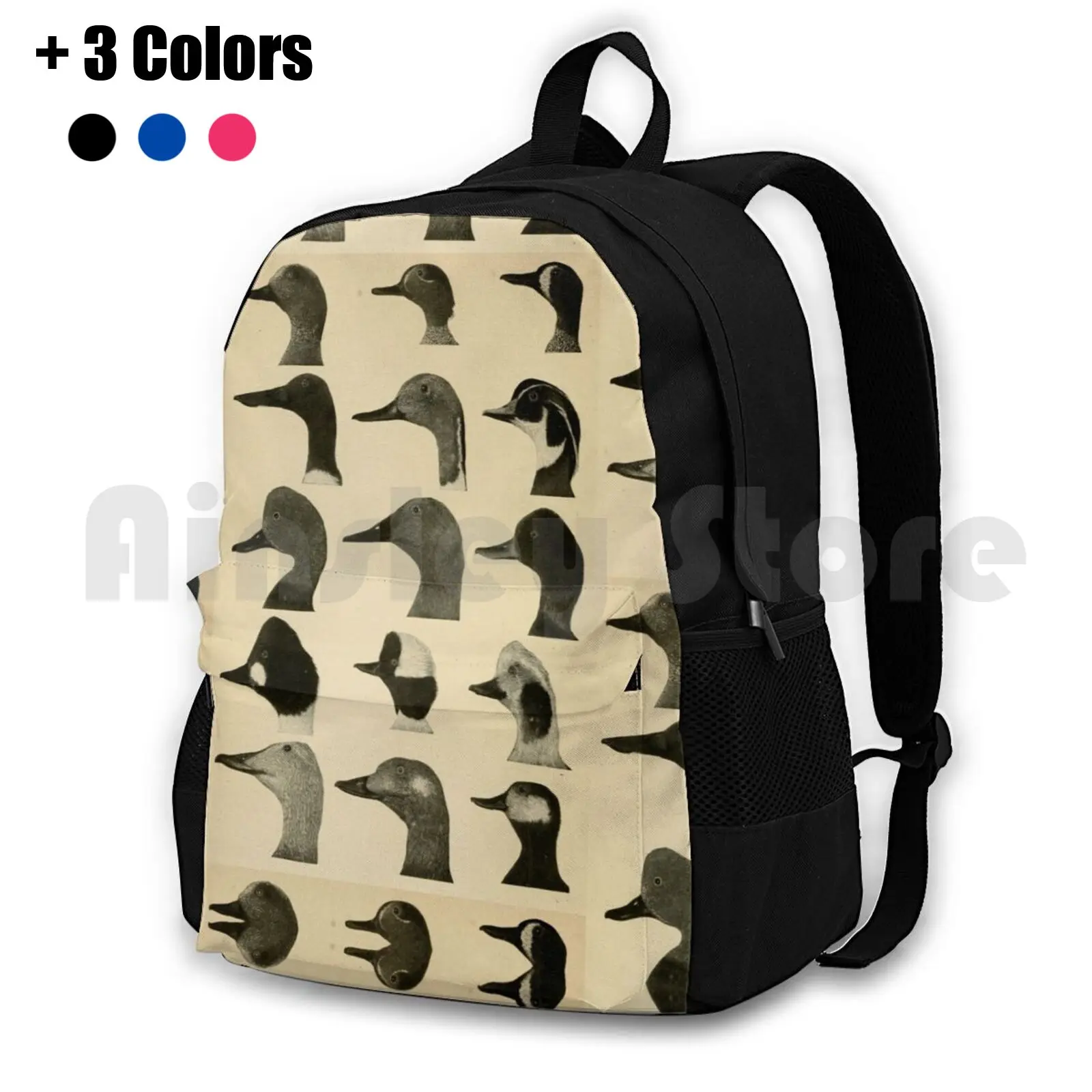 

Vintage Duck Heads Outdoor Hiking Backpack Riding Climbing Sports Bag Vintage Vintage Duck Ducks Mallard Wild Wildlife Outdoors