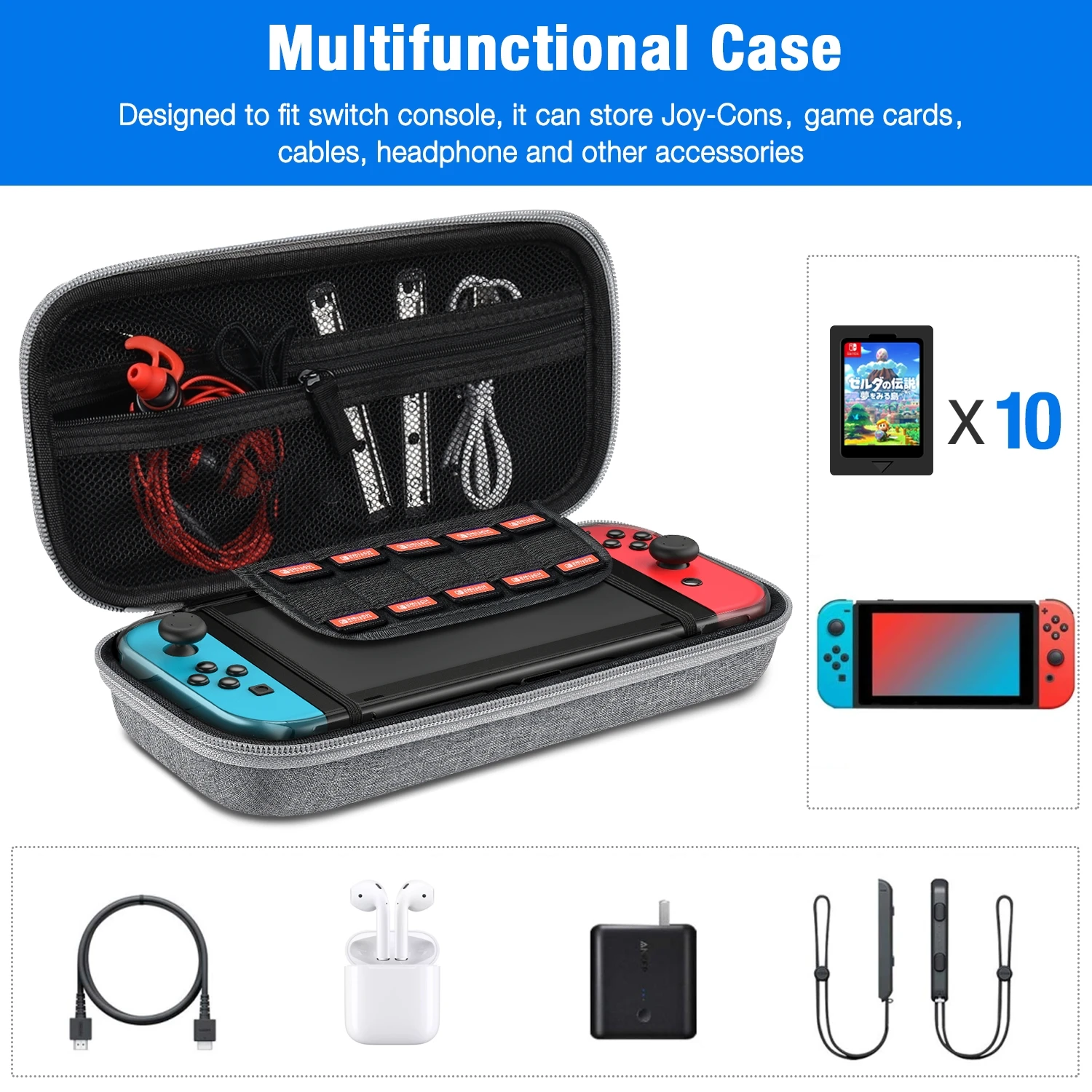 waterproof switch carrying case for nintendo switch case screen protector pouch to store console joycons cards and accessories free global shipping