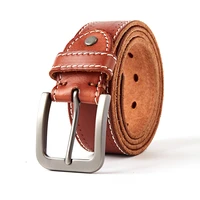 original cowhide genuine leather men belt retro casual design jeans vintage high quality belt for mens brand belt pin buckle