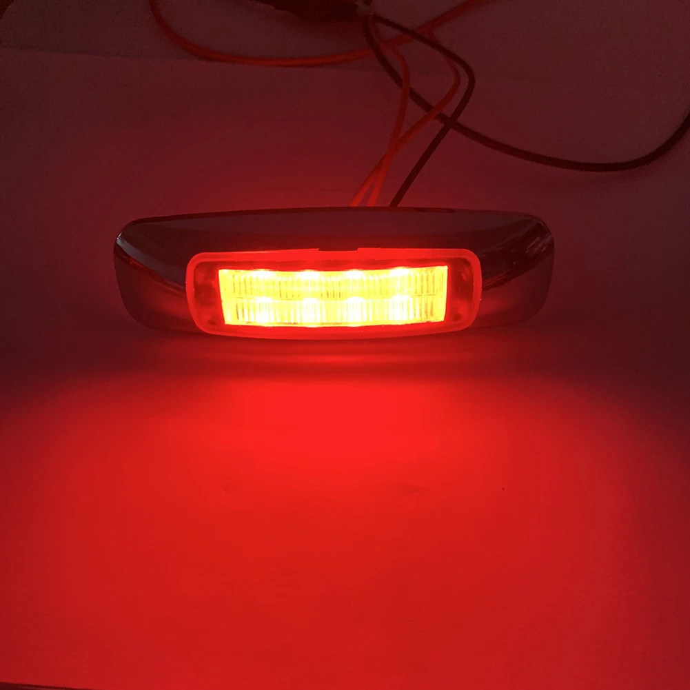 

10pcs 1.5w 12v-24v 12*3*2cm 8led Explosion Lightning Plated Edge Light Side Marker Lights Rv Trailer Pickup LED Car Signal Lamps