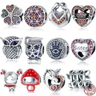 Горячая Распродажа Циркон серии 925 стерлингового серебра Сова Очарование и бисера Fit оригинальный мобильный телефон 3 мм браслет на зестежке с делая Модный чехол типа сделай сам, ювелирное изделие для женщин