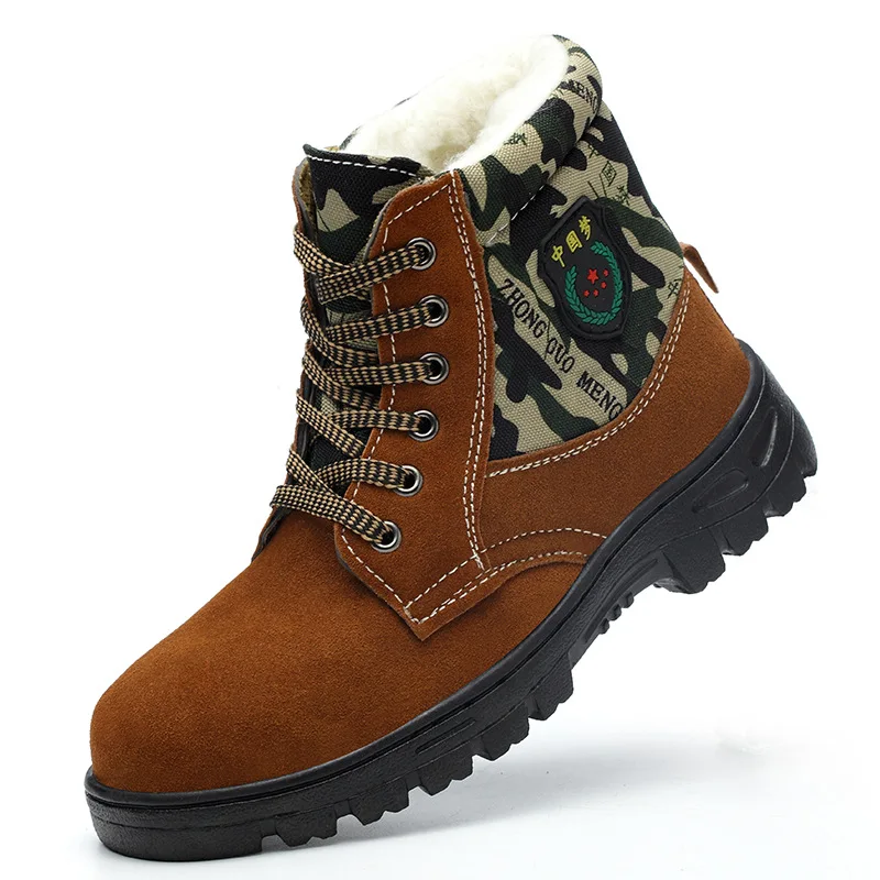 Новые мужские ботинки зимняя обувь Ботильоны зимние безопасные рабочие с