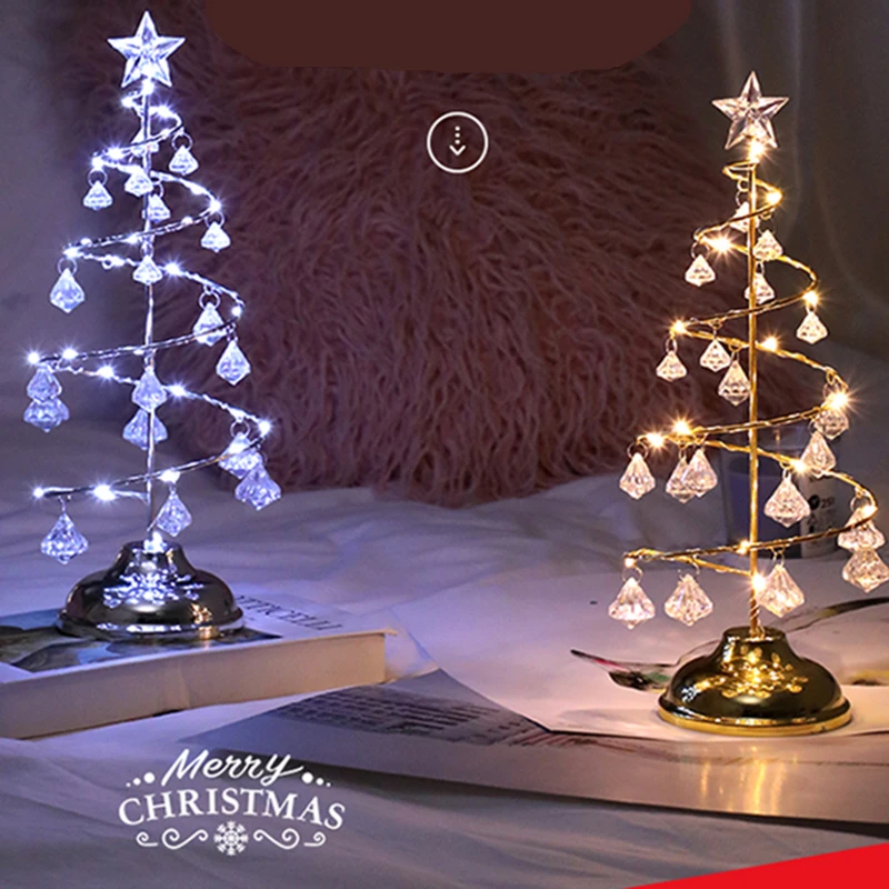 Новинка Рождественская Настольная мини лампа сказочные огни розовое золото