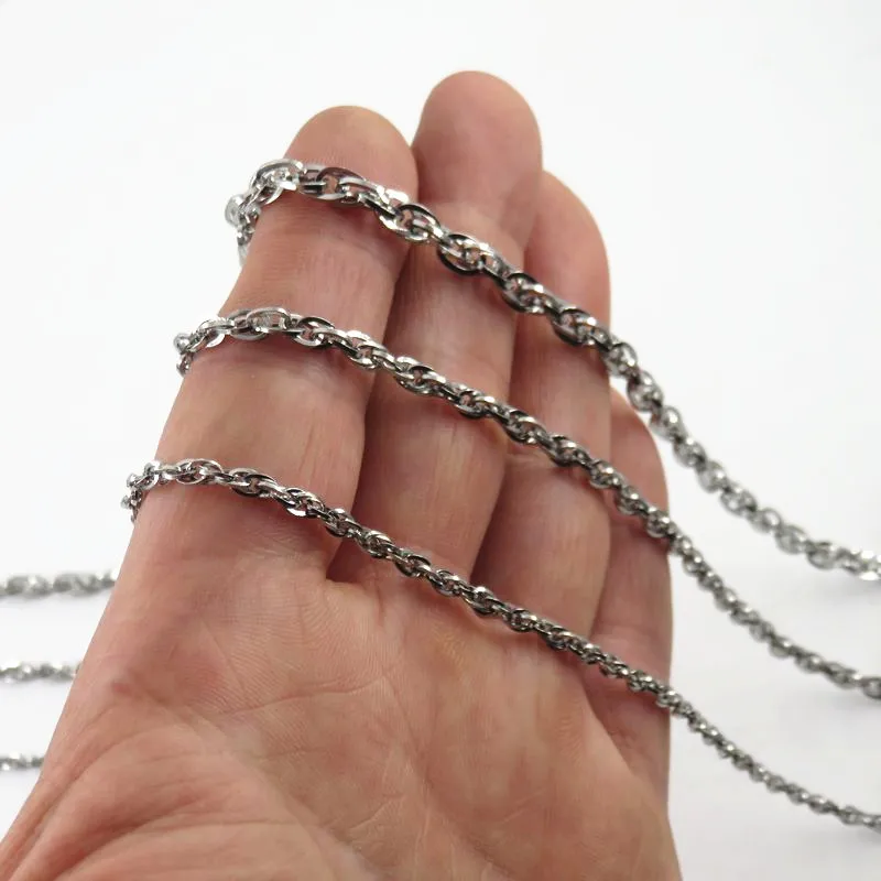 40-90 см Двойная Цепочка из нержавеющей стали для женщин модные мужские ювелирные