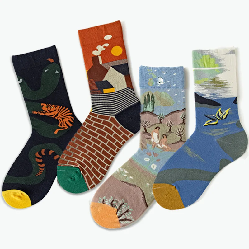 Autumn and Winter Socks Adult Funny Socks 12 PAIRS Men and Women Funny Socks Women Funny Women Men Socks Wholesale