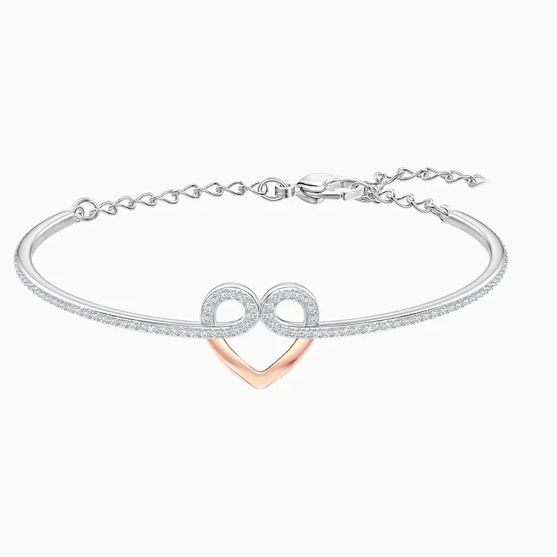 

2021 SWA Fashion Jewelry High Quality Original New Heart-shaped Gold Hoop Design Charm Women's Necklace Set Necklace Best Gift