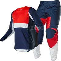 free shipping 2020 troy fox mx 180 racing motocross jersey pants navy red motocross gear set for honda motorcycle suit
