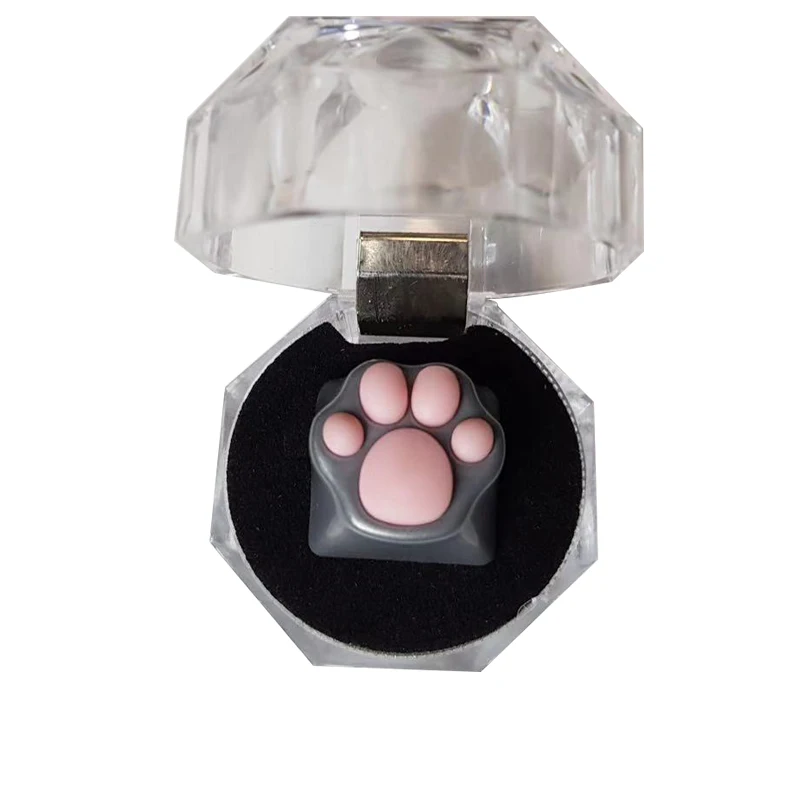 Pink and Gray 1 шт. розовый черный 10 видов Милая кошачья лапа пластиковая Кепка PBT индивидуальный переключатель Cherry Blossom Keycap для механической клавиатуры - Цвет: Pink and Gray