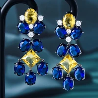 soramoore luxury gorgeous trendy drop pendant earrings cubic zirconia women daily trendy wedding earrings bijoux high quality