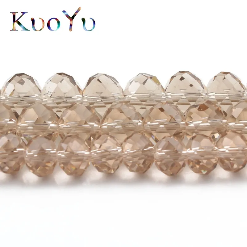 Граненые хрустальные бусины цвета шампанского ронdeli разделительные для