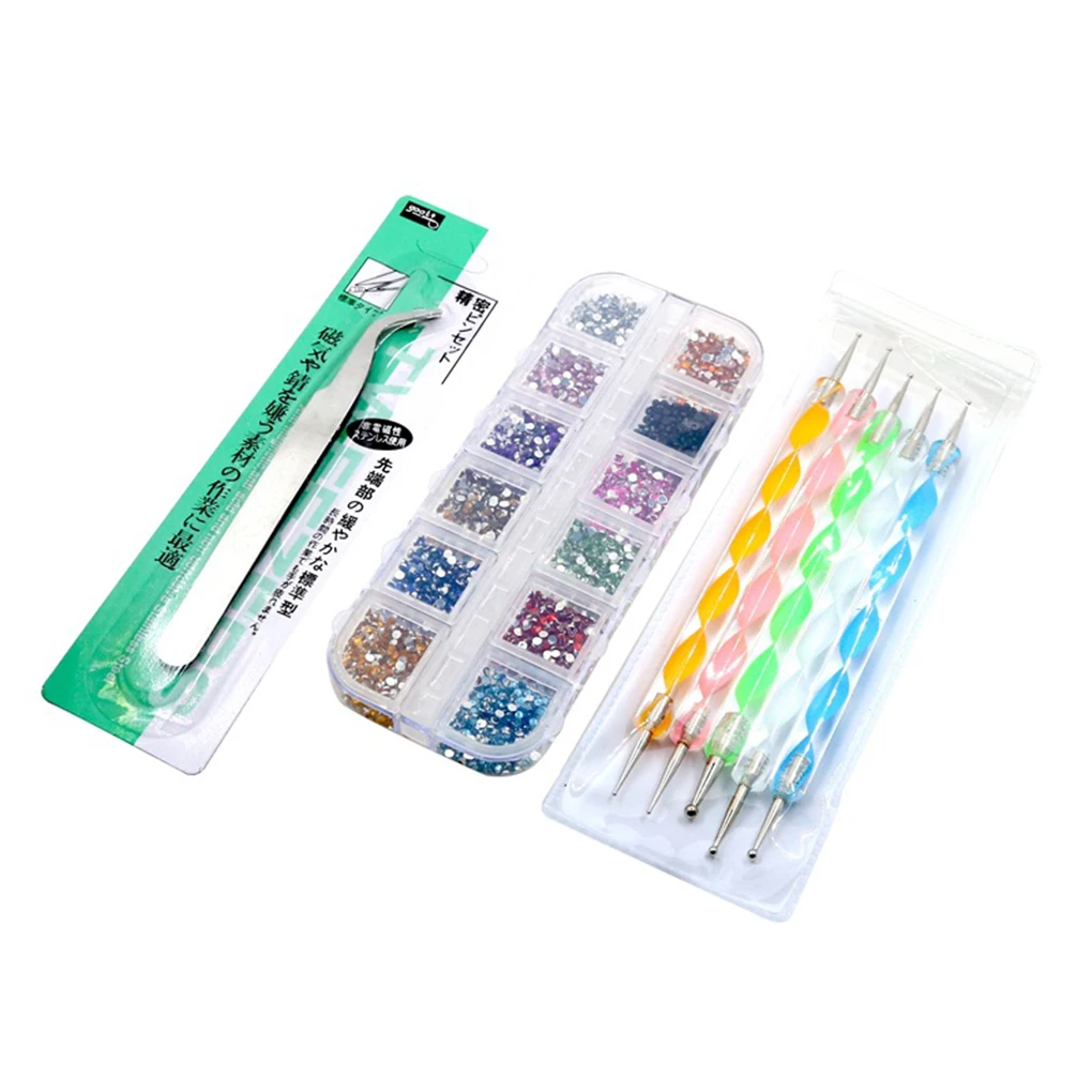 Пинцет Стразы для дизайна ногтей набор пинцетов с разноцветными кристаллами