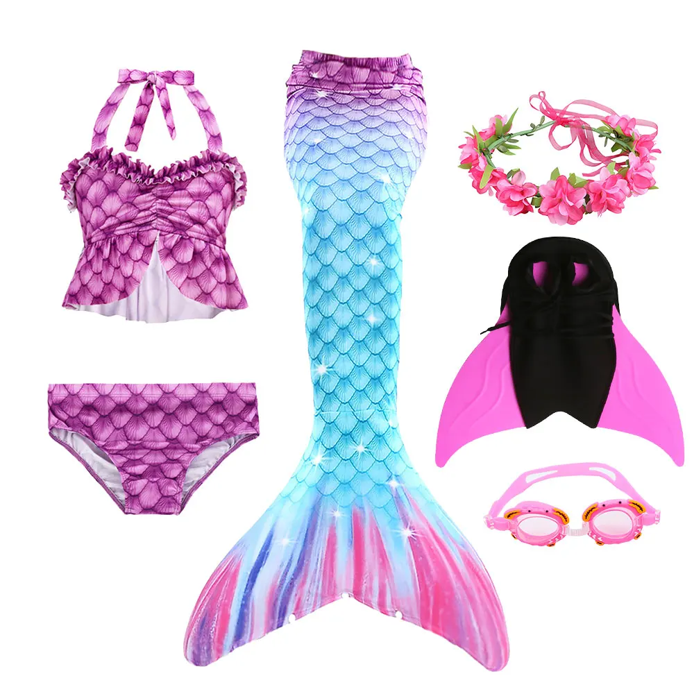 Русалочка Костюм для девочек Купальник детей купальный костюм бикини вечеринка