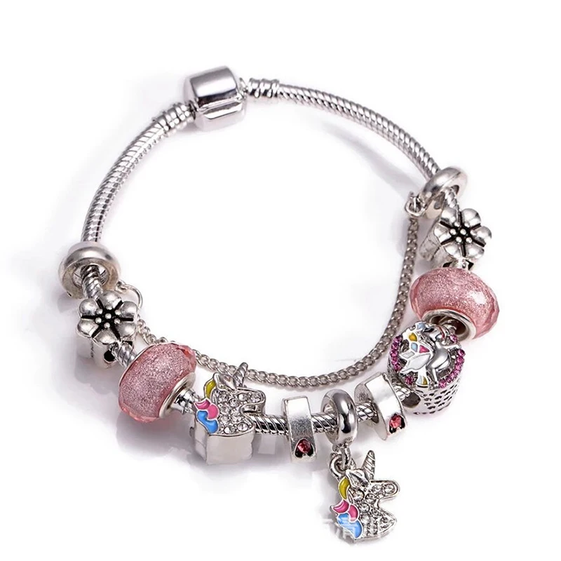 

2020 New Bracelet Unicorn DIY Pan Family Beaded Girlfriend Girlfriend Gift Jewelry Bracelet February 14 Valentine's Day gift