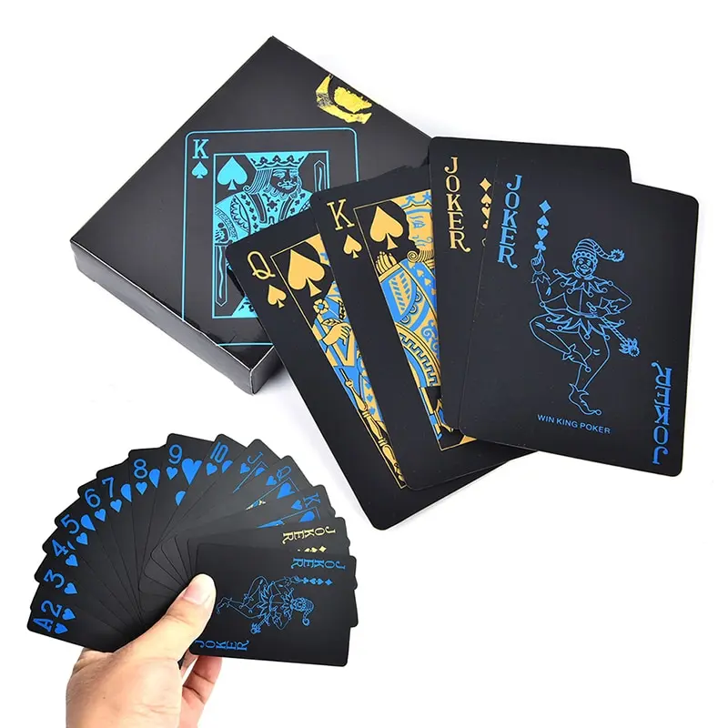 

55Pcs/Set Plastic PVC Poker Waterproof Black Playing Cards Creative Gift Durable Poker Wholesale