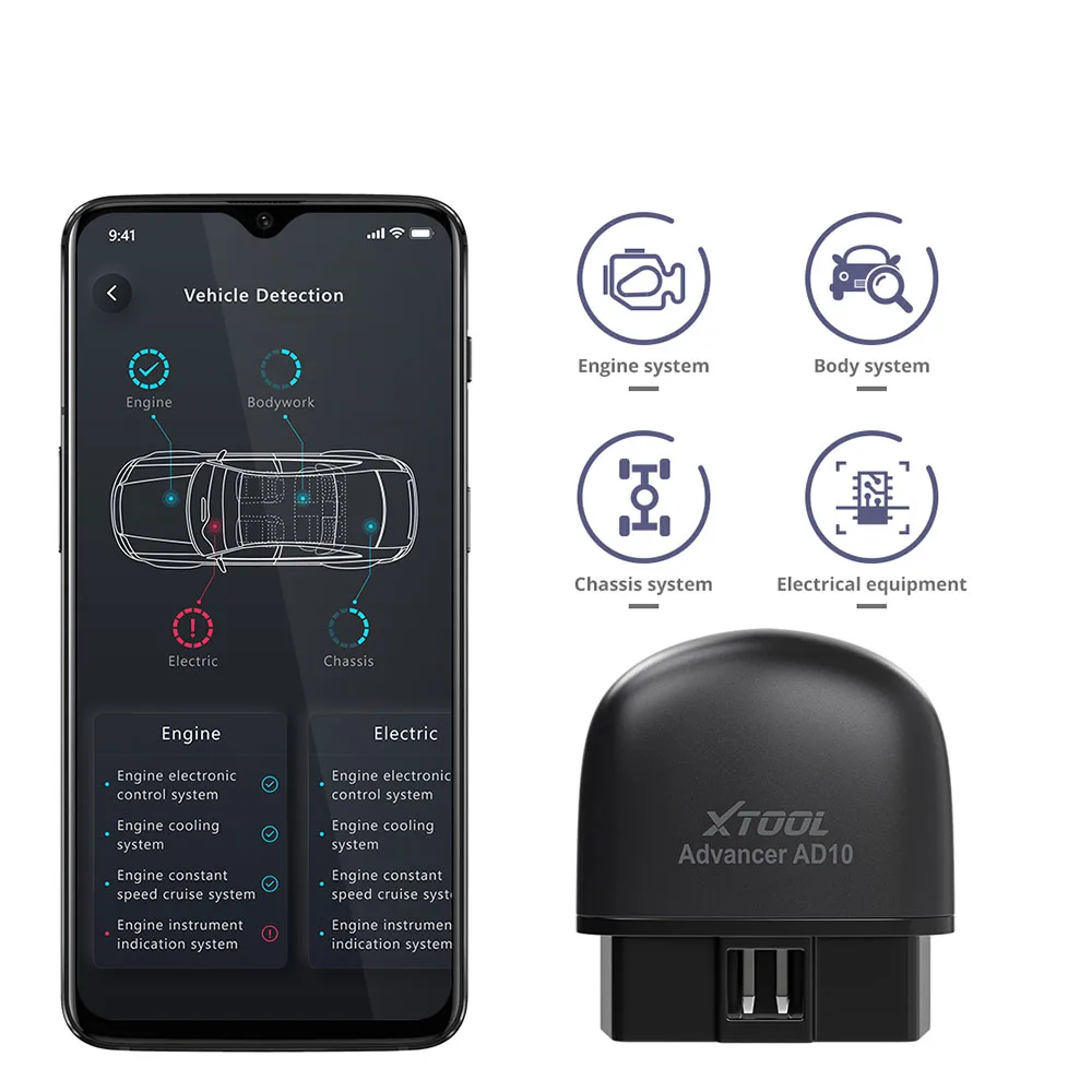 Диагностический сканер XTOOL AD10 OBD2 Bluetooth ELM327 считыватель кодов двигателя с HUD