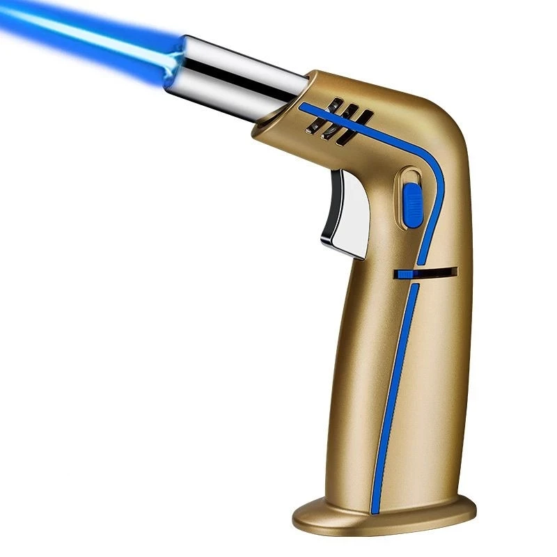 large capacity windproof bbq kitchen gas lighter jet torch butane cigar cigarette lighter metal jewelry welding lighter gadgets free global shipping