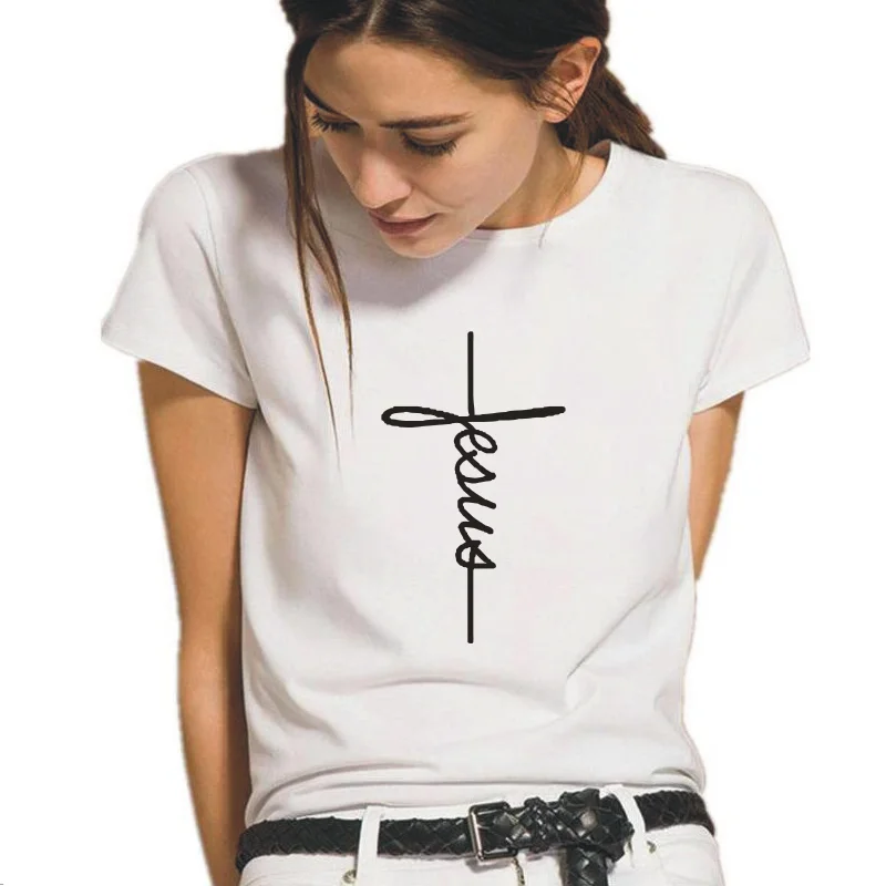 Вера Крест: футболка с набивным рисунком Женская мода Harajuku хлопковая Короткими
