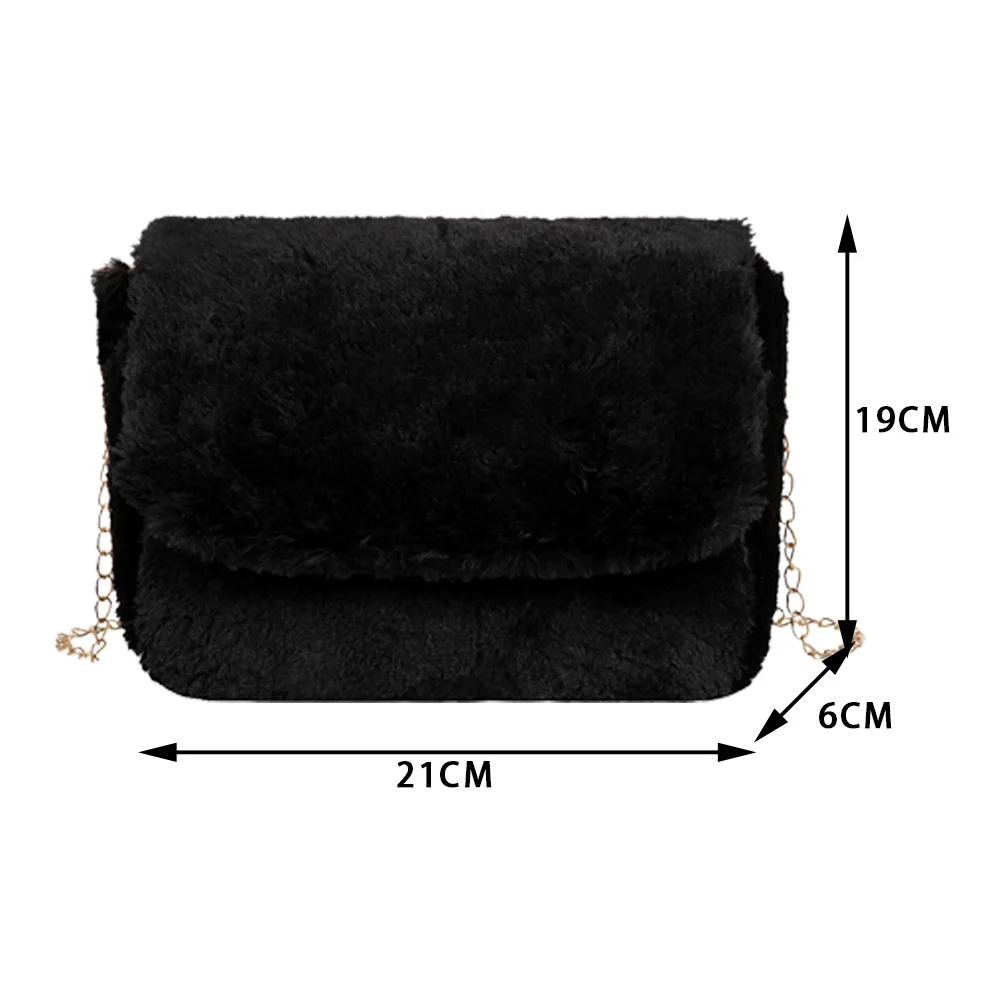 

Fashion Women Shoulder Bag Plush Solid Color Crossbody Handbag Autumn Winter Ladies Messenger Bags Totes Street Commuter Clutch