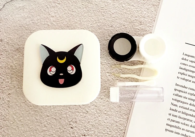 Чехол с милым котом Луны и Сейлор Мун из аниме футляр для контактных линз Женский