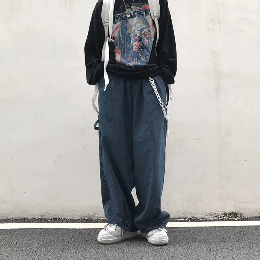 Trend Oversize Harem Jeans Men Women bf Denim Pants Wide Leg Trousers Loose Baggy Japan Overalls Street Hiphop Jeans Cargo Pants