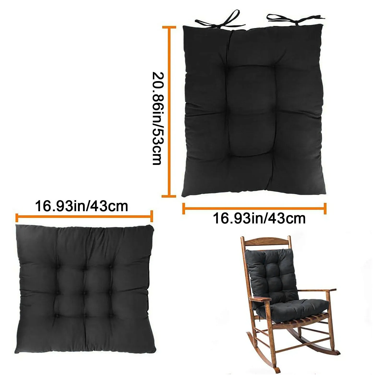 

2pcs/set Solid Color Cushion Soft Comfortable Office Chair Seat Cushions For Recliner Rocking Rattan Chair Cojines Decorativos