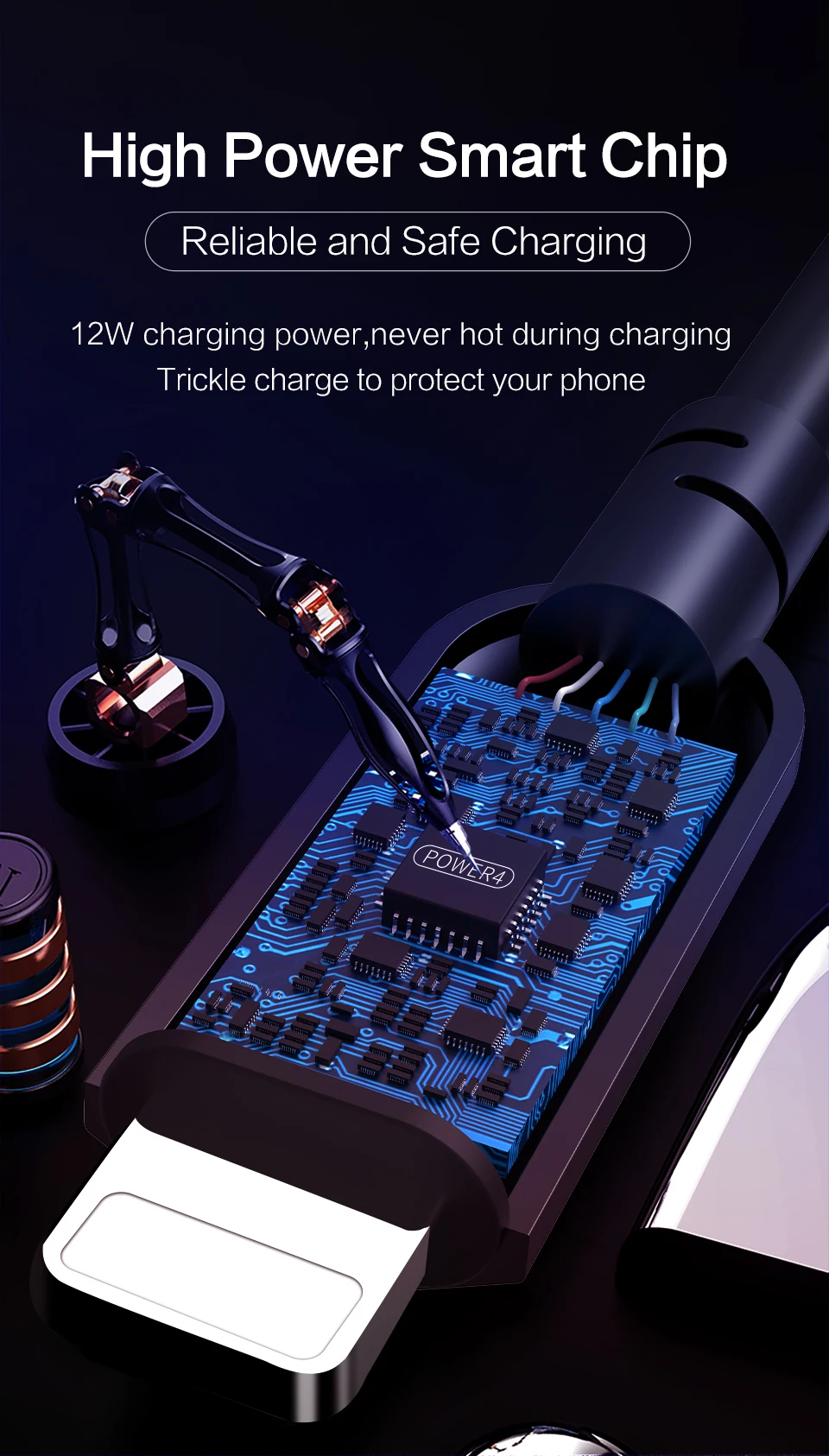 Power4 два пакета Micro USB шнур 3,0 для Android телефонов зарядное устройство Реверсивный Micro светодиодный кабель USB для samsung быстрой зарядки Microusb