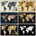 5D алмазная живопись, Карта мира, полная квадратная стразы, Карта мира, алмазная вышивка, пейзаж, вышивка крестиком, мозаика, домашний декор