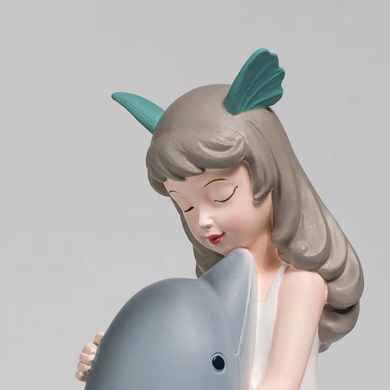 

Creative Mermaid Resin Decorative Ornaments Porch Living Room Home Decoration Accessories Tea Table Girl Bedroom Artware