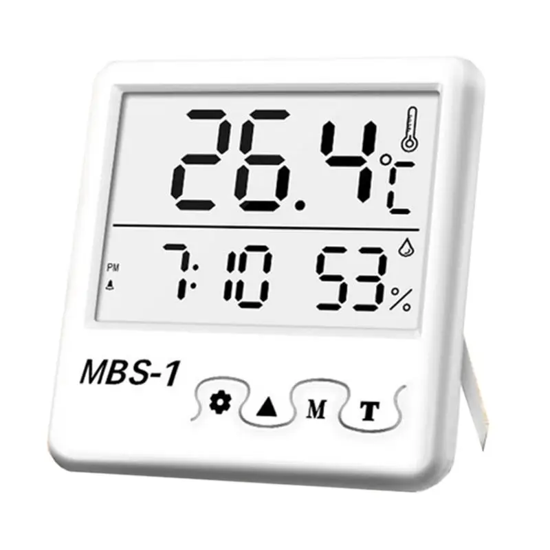 

Indoor Room Hygrometer Thermometer LCD Digital Weather Station Temperature Humidity Meter Clock