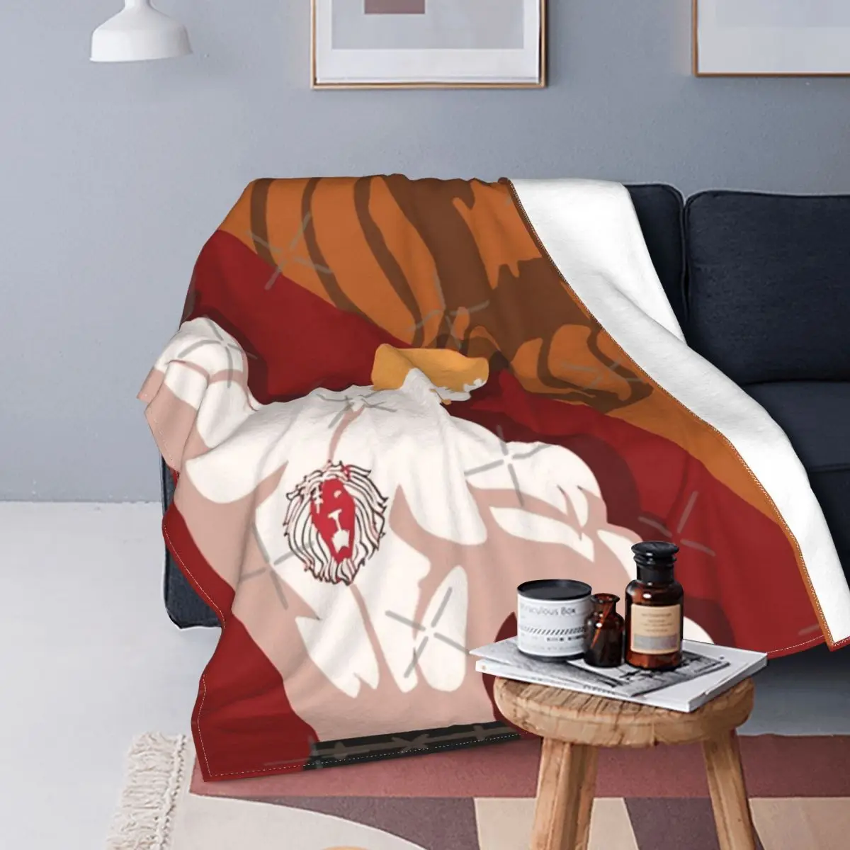 

Escanor-Manta a cuadros para cama de Baby, cubrecama minimalista, Seven Deadly, manta de verano