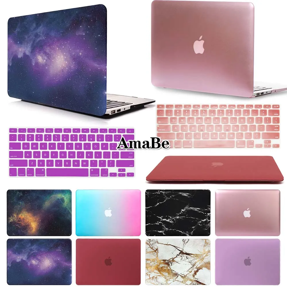 Жесткий Чехол для ноутбука + чехол клавиатура Apple MacBook Air Pro Retina 11 12 13 15 дюймов|Сумки