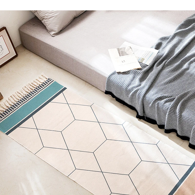 Big Size Geometric Carpet Cotton Area Rug Yoya Mattress Doormat with Tassels Aubusson Study Living Room Decor Child Kids Mat | Дом и сад