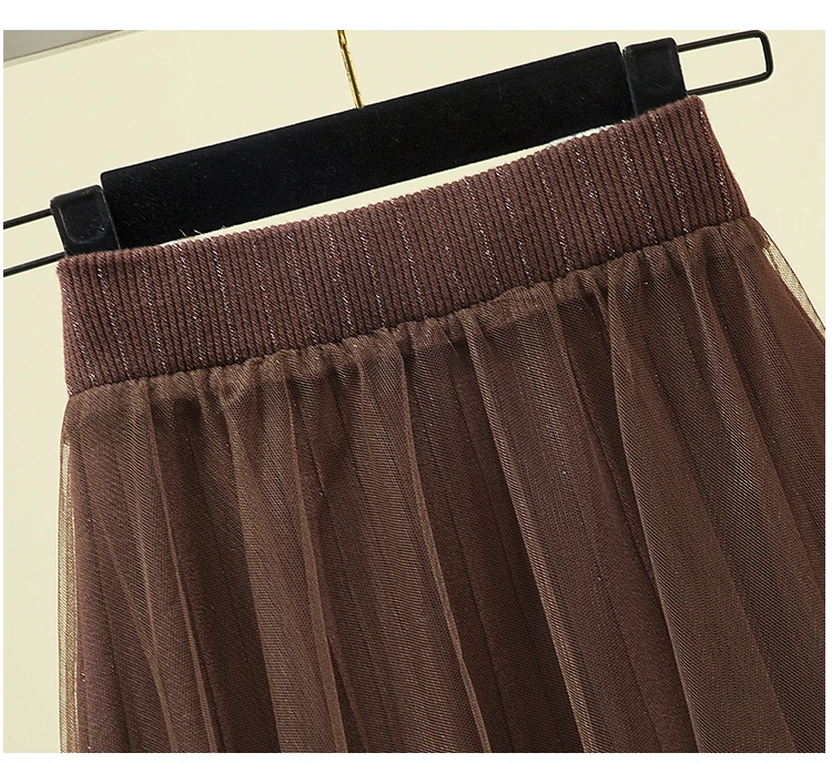 

Plus Size Pleated Skirt Autumn And Winter Long Skirts For Women Knitted Faldas Mujer Moda 2020 Korean Style Jupe Femme
