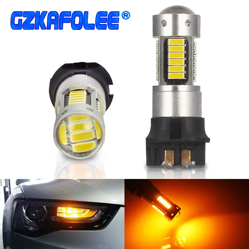 Gzkafolee Янтарный Белый PW24W PWY24W CANBUS светодиодные лампочки 30 SMD для Audi BMW VW Volvo Mercedes-Benz