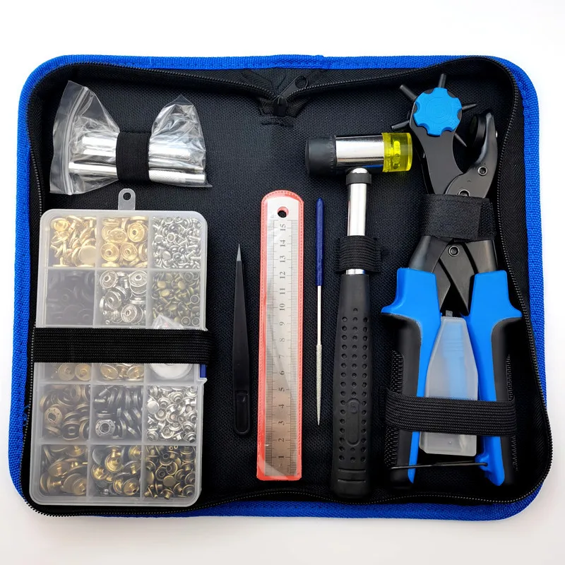 Продажа Дырокол для кожаного ремня, набор инструментов, плоскогубцы для заклепок, вращающиеся регулируемые размеры сумок, ремешки для часов, домашн...