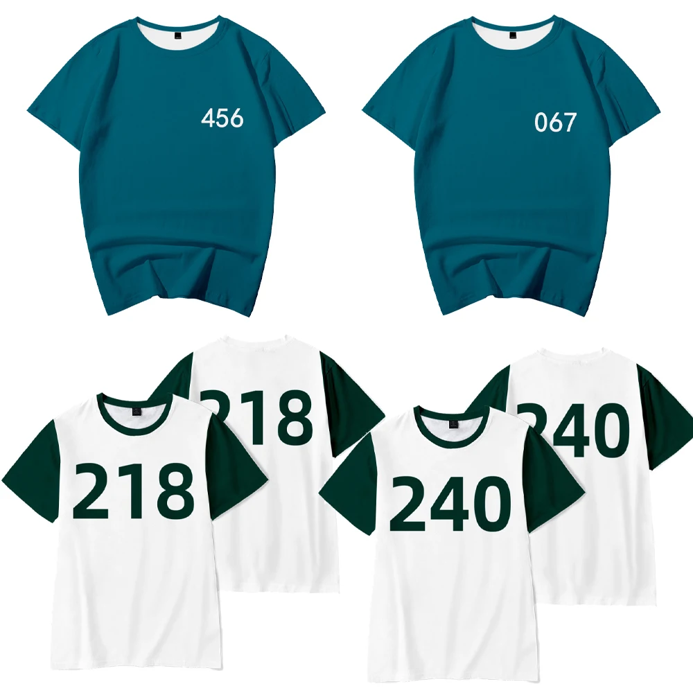 

Squid Game T Shirts Cosplay Costume 218 456 001 Li Zhengjae PARK HAE SOO T Shirt for Men Women Casual Sportswear T-Shirt Tees