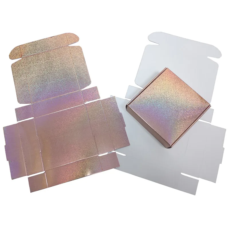 20pcs Rose Gold Glitter Holographic Gift Box
