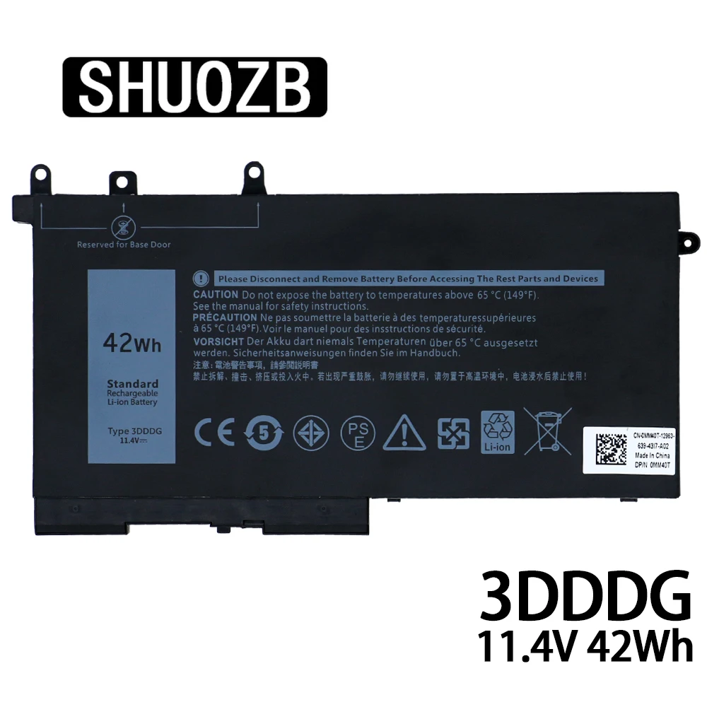 SHUOZB 3DDDG ноутбук Батарея для Dell Latitude E5280 E5480 5288 5580 5490 5491 5591 5495 080JT9 03VC9Y серии 11 4 V 42Wh |
