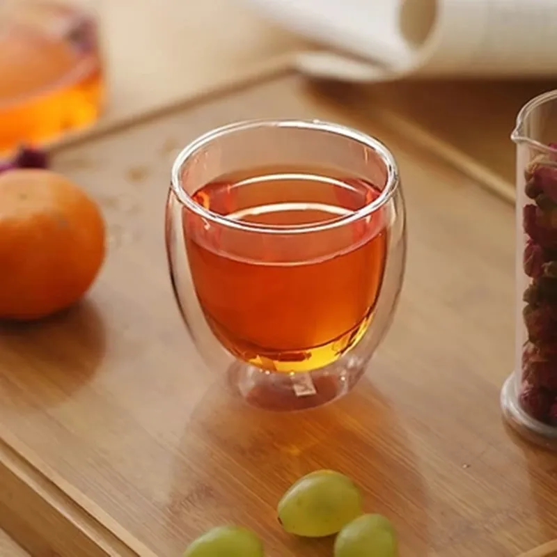 2021 Double Wall Glass Clear Handmade Heat Resistant Tea Drink Cups Healthy Mug Coffee Insulated Shot | Дом и сад