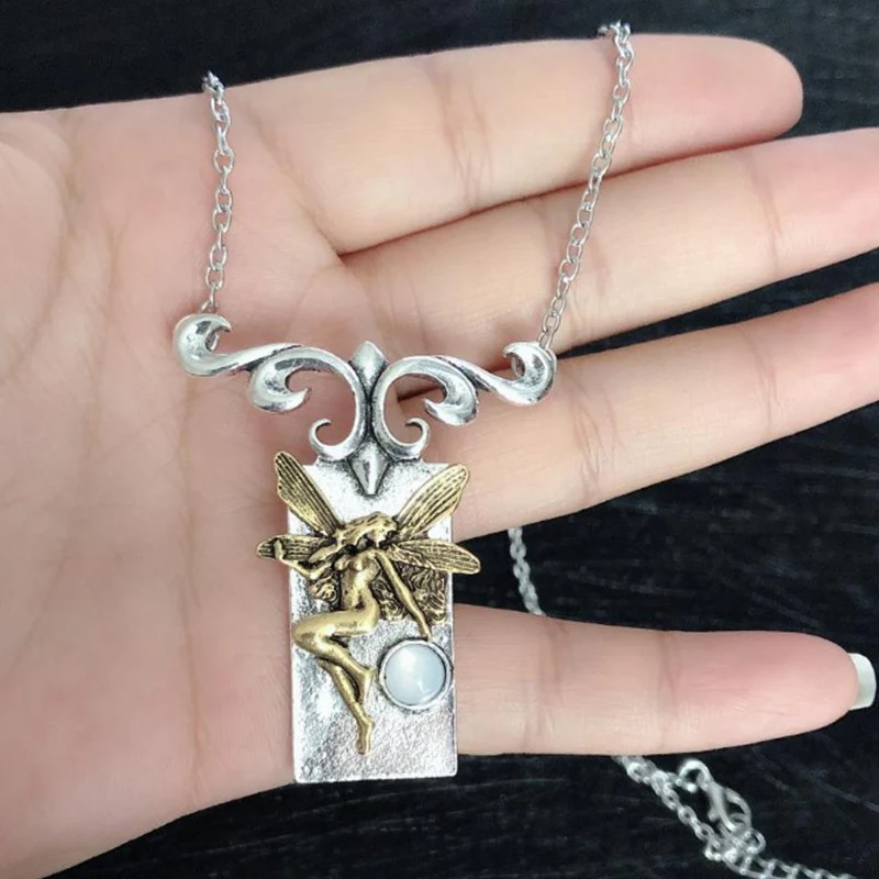 Женское винтажное ожерелье с подвеской в виде крыльев Ангела|Ожерелья подвеской|