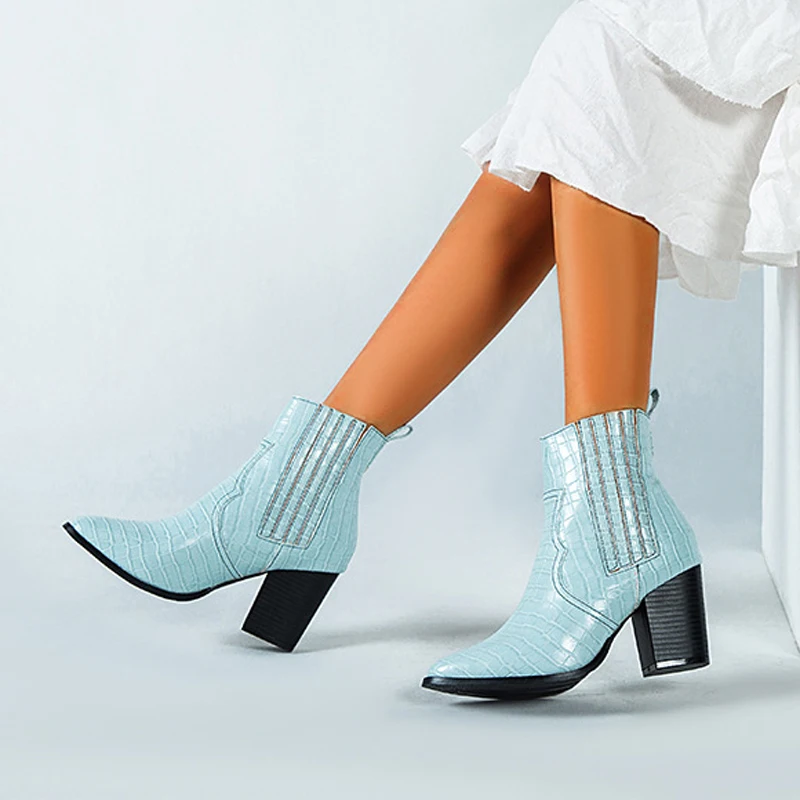 2020 мотоциклетные ковбойские ботинки в западном стиле женские кожаные короткие