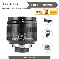 7artisans 50mm f1 1 full frame camera lens manual focus portrait for leica m mount m240 m3 m5 m6 m7 m8 m9 m9p m10 free shipping
