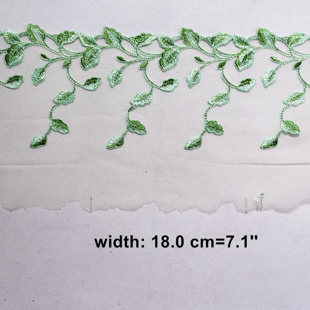 Сетчатая Ткань для шитья сетчатая ткань с вышитыми зелеными листьями аксессуары