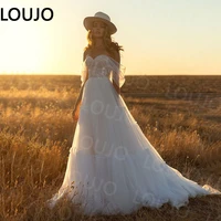 luojo chic ivory pricess tiered modern wedding dresses beading sweetheart off shoulder straps brial gown bestidos de novia 2022