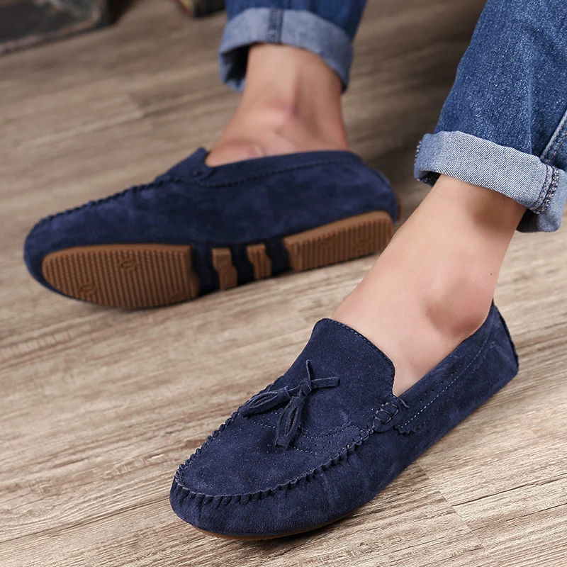 Мужские летние лоферы на плоской подошве повседневная мужская обувь в горошек