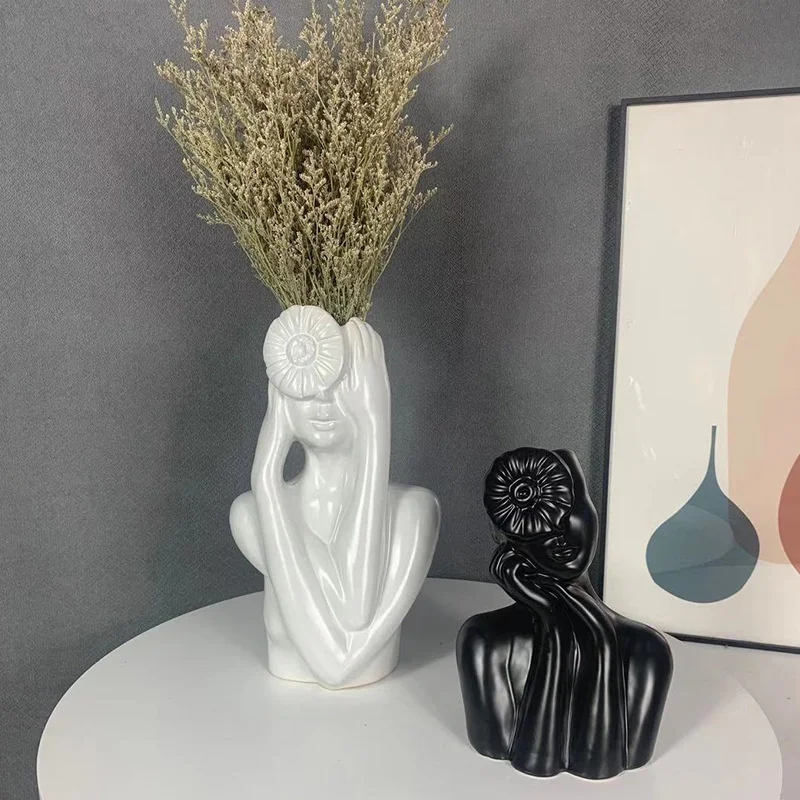 

Креативная керамическая боди-арт в скандинавском стиле, абстрактная ваза, скульптура, украшение для гостиной, кабинета, винного шкафа, дома...