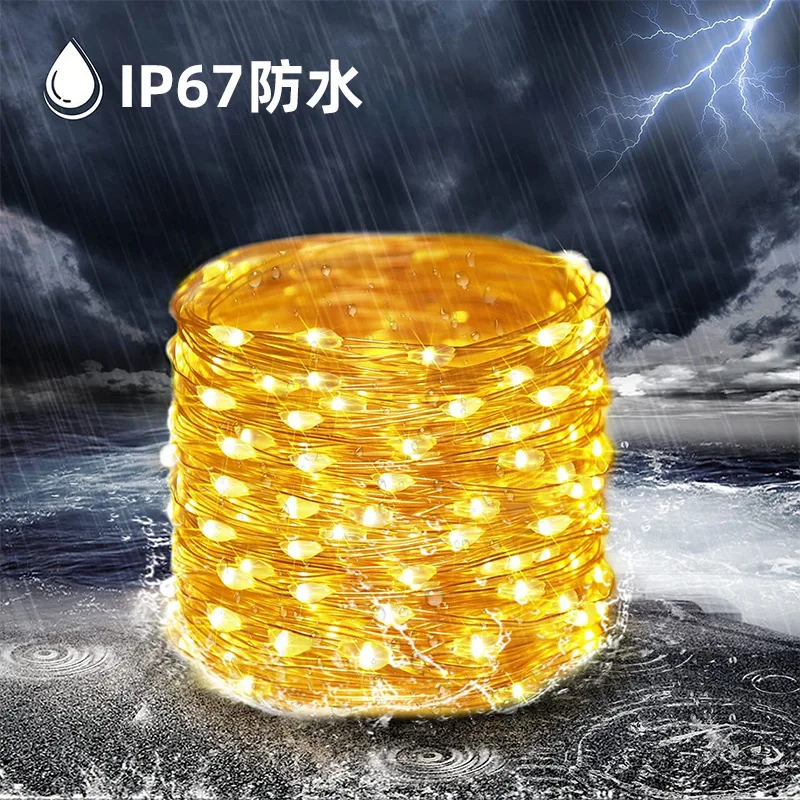 

LED Solar Copper Wire Lamp 8 Function 10-20-30 M Outdoor Festival Christmas Decoration Light