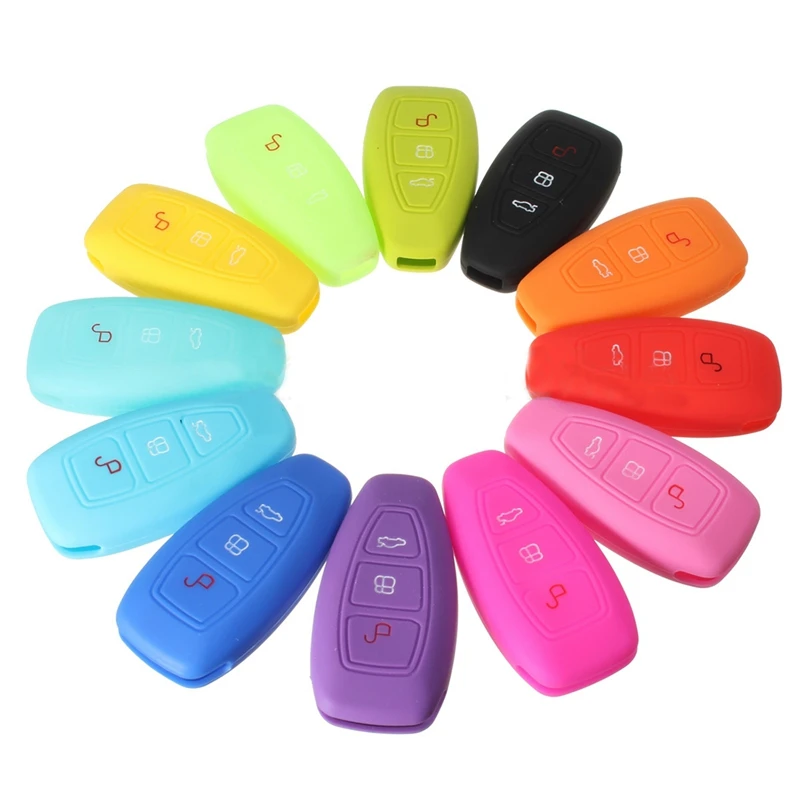 

Silicone 3 Button Remote Key Fob Case Cover For Ford Focus Mondeo Kuga Fiesta