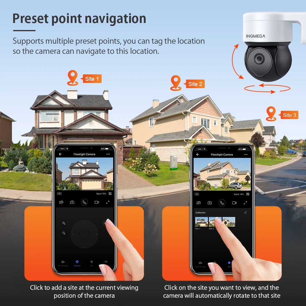 INQMEGA 5MP Tuya Outdoor PTZ Camera Ai Human Detect 1080P Security CCTV Add Google home And Alexa Wifi IP | Безопасность и защита